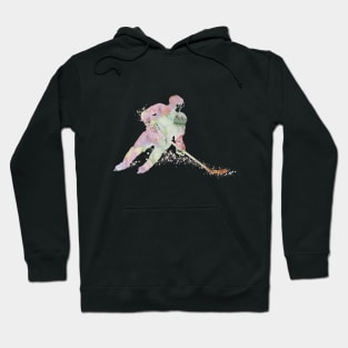 Girl Ice Hockey Player Watercolor Sport Decor Gift Hoodie